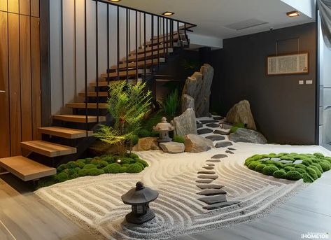 Japanese Garden Entry, Zen Garden Inside House, Indoor Japanese Garden, Japanese Trees, Japanese Zen Garden Mini, Japanese Gardens Design Ideas, Japan Garden Zen, Japanese Tea House Koi Pond, Japanese Garden Landscape