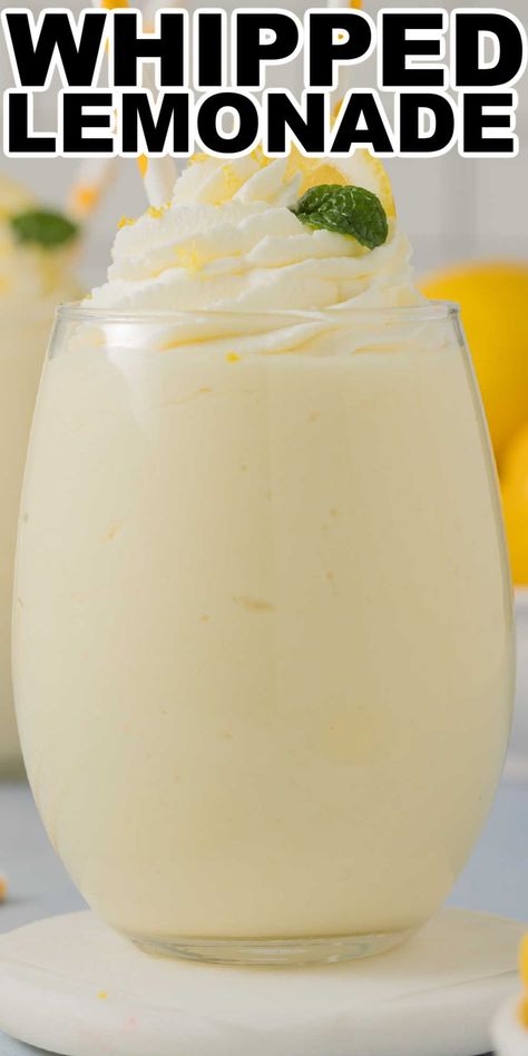 Lemon Aide Recipes, Frosty Lemonade Recipe, Lemon Juice Recipes Drinks, Whipped Drink Recipe, Lemonade Shake Up Recipe, Drinks With Whipped Cream, Lemonaid Recipe, Whipped Drinks, Lemonade Trailer