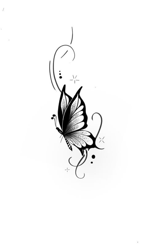 Whimsy Tattoo, Tattoos For Women Butterfly, Tattoo Writing Styles, Stencil Butterfly, Butterfly Tattoos Images, Borboleta Tattoo, Butterfly Tattoo Stencil, Unique Butterfly Tattoos, Skull Girl Tattoo