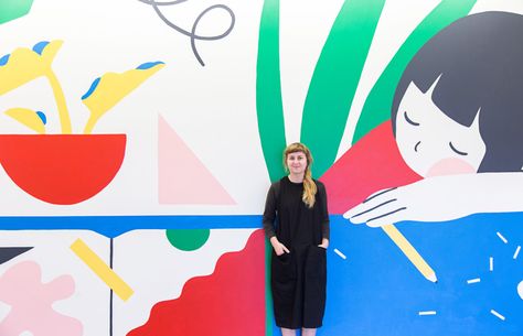 Carla McRae — The Design Files | Australia's most popular design blog. Scandinavian Clothing, Interior Murals, Graffiti Murals, Wall Paint Designs, Mural Wall Art, Mid Century Art, The Design Files, Clothing Brands, Wall Graphics