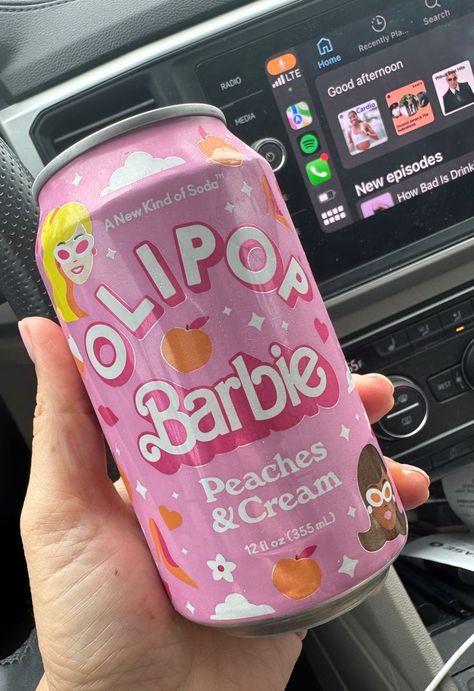 Haylee Core, Peaches And Cream Barbie, Olipop Soda, Aesthetic Snack, Soda Alternatives, Girly Girl Aesthetic, Healthy Soda, Birthday Sleepover, Soda Drinks