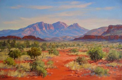 Nature Paintings Acrylic, Australia Landscape, Australian Painting, Australian Landscape, Dream Painting, Red Dirt, Pastel Landscape, Alice Springs, Anatomy For Artists