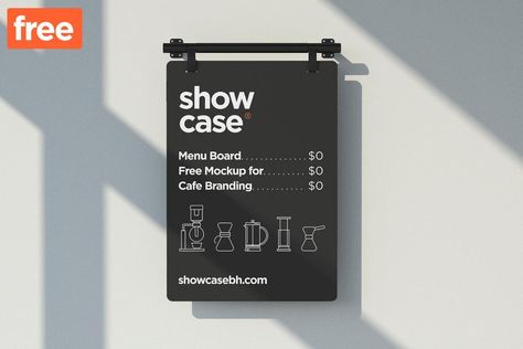 Free MenuBoard Mockup | Premium & Free PSD Mockup Store Menu Mockup Free, Menu Mockup, Free Shows, Cafe Branding, Stationery Printing, Menu Board, Show Case, Branding Mockups, Scene Creator