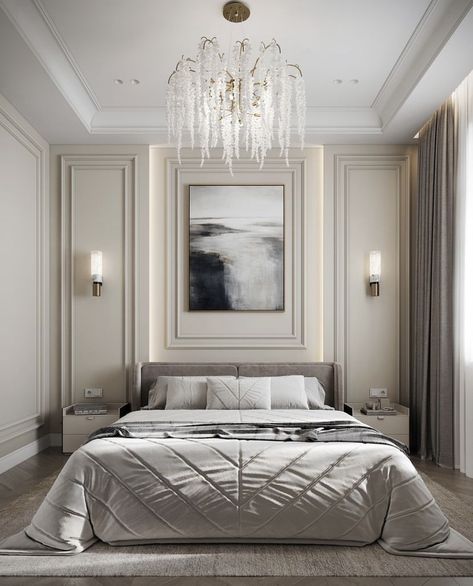 Neoclassic Bedroom Design, Neo Classical Bedroom, Bedroom Minimalist Modern, Neoclassical Interior Design, Bed Design Modern, Luxurious Bedroom, Bedroom Decor Design, Classic Bedroom, Modern Bedroom Decor