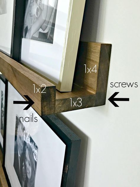 Cadre Photo Diy, Pottery Barn Look, Koti Diy, Hemma Diy, Picture Ledge, Diy Picture Frames, Estantes Flotantes, Diy Picture, Diy Interior