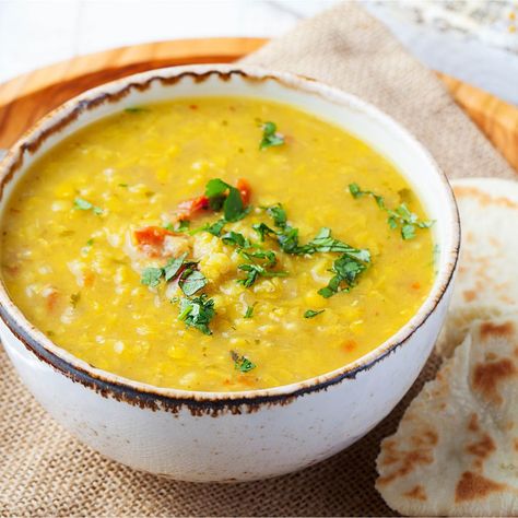 Yellow Lentil Soup, Vegetarian Slow Cooker Recipes, Yellow Lentils, Healthy Indian Recipes, Slow Cooker Vegetarian, Instant Pot Soup Recipes, Lentil Soup Recipes, Dal Recipe, Red Lentil Soup