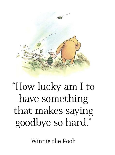 Goodbye Winnie The Pooh, Winnie The Pooh Quotes How Lucky I Am, How Lucky I Am To Have Something Pooh, Quotes About Sisterhood, Eeyore Quotes, Goodbye Quotes, How Lucky I Am, Dr Seuss Quotes, Seuss Quotes