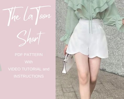 The Latoon Shorts Pattern Sewing/ Size XS 2XL/ Instant - Etsy New Zealand Shorts Pattern Sewing, Bubu Gown, Shorts Sewing Pattern, Shorts Sewing, Sewing Shorts, Trendy Sewing Patterns, Sewing Projects Clothes, Shorts Pattern, Short Pattern