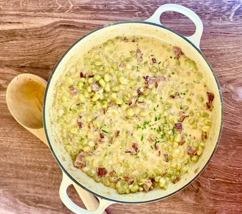 Zipper Cream Peas Recipe, Zipper Peas Recipe, Zipper Peas, Bacon Side Dishes, Creamed Peas, Vegetable Plate, Grilling Sides, Soul Food Dinner, Creative Recipes