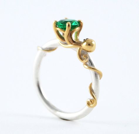 Ocean Octopus, Octopus Jewelry, Octopus Ring, Sea Creature, Emerald Engagement, Emerald Engagement Ring, Kraken, Unique Engagement Rings, Gold Gold