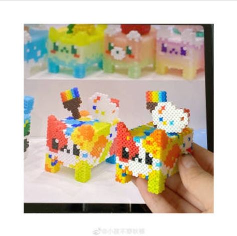 3d Perler Bead, Hamma Beads, Beads Design, Hama Beads Design, Melting Beads, Iron Beads, Hama Beads, Bead Designs, Perler Beads