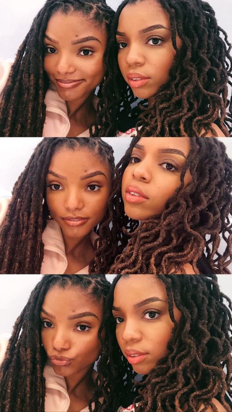 Bailey Sisters, Chole And Halle, Chloe Halle, Chloe And Halle, Chloe Bailey, Chloe X Halle, Faux Locs Hairstyles, Halle Bailey, Dark Skin Beauty