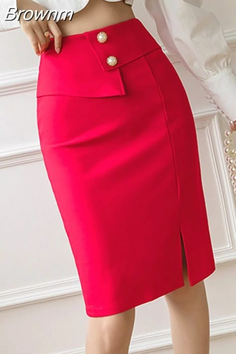 Female Skirt, Pencil Skirt Fashion, Satin Skirt Outfit, Office Elegant, Classy Skirts, Ladies Office, 2piece Outfits, Pencil Skirt Outfits, Office Skirt