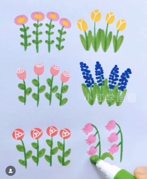 Drawing Flowers Easy, Coptic Markers, Color Markers Art, Easy Drawing Ideas, Art Kits For Kids, Doodle Art Flowers, Draw Flowers, Art Sketches Doodles, Kid Experiments