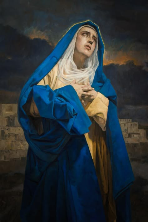 Virgin Mary Painting, Virgin Mary Art, Rennaissance Art, Our Lady Of Sorrows, Christian Artwork, Mary And Jesus, Biblical Art, Arte Inspo, Psalm 23