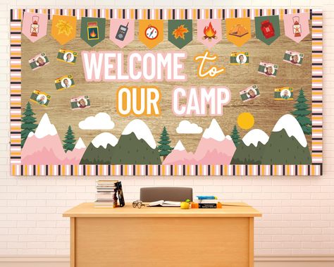 PRICES MAY VARY. Camping bulletin board set: You’ll get 20pcs of camera cutouts, 4pcs of “Welcome to Our Camp” cutouts, 10pcs of camping banner cutouts, 12pcs of camping adventure themed cutouts, 16pcs of bulletin board borders, and 100pcs of adhesive dots. Rich patterns and abundant quantities are enough to satisfy your back to school classroom bulletin board decoration. Camping adventure theme: The summer bulletin board border features a captivating camping and outdoor mountain theme that imme Craft Camper, Camping Bulletin Board, Woodland Classroom Decor, Mountain Classroom, Camping Bulletin Boards, Camping Banner, Camp Classroom, Woodland Classroom, Camping Theme Preschool