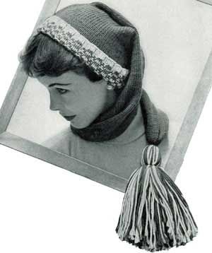 Knitted Stocking Cap | Knitting Patterns Knitted Stocking, Knit Headband Pattern, Stocking Hat, Knit Stockings, Cap Patterns, Stocking Cap, Crochet Vintage, Vintage Knitting Patterns, Knitted Wit