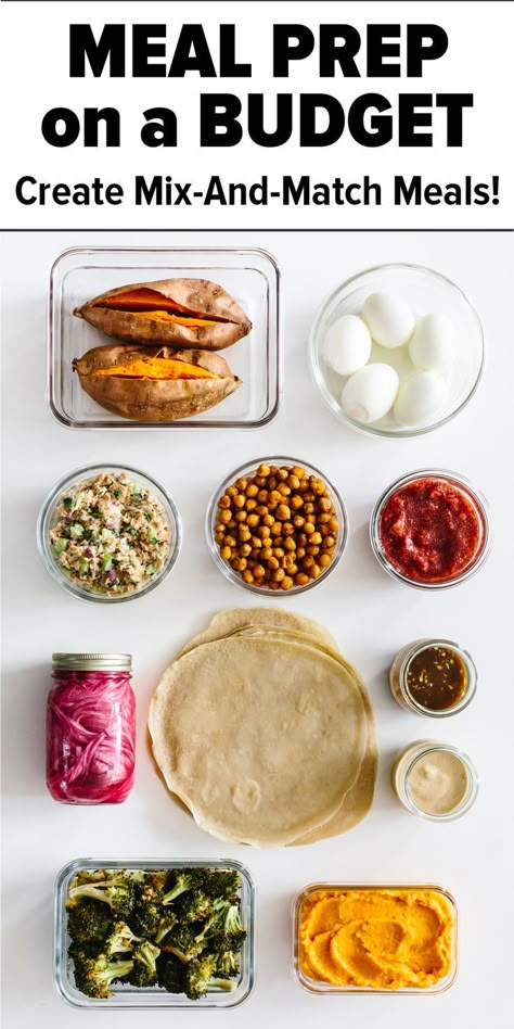 Meal prep ingredients in individual storage containers Meal Prep On A Budget, Budget Meal Prep, Cheap Meal Prep, Family Meal Prep, Fitness Meal Prep, Recipes On A Budget, Healthy Budget, Meal Prep For Beginners, Meal Prep Snacks