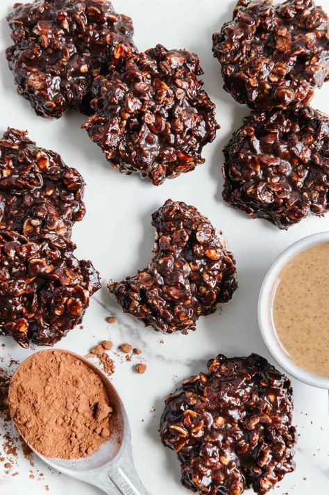 Chocolate No Bake, Healthy No Bake Cookies, Vegan No Bake, Healthy Baking Desserts, Vegan Chocolate Cookies, More Nutrition, Chocolate Oatmeal Cookies, Vegan Candies, Cookies Vegan