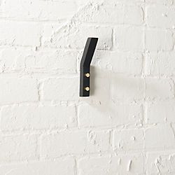 leaning edge matte black wall hook Black Wall Hooks, Modern Wall Hooks, Matte Black Wall, Brass Wall Hook, Modern Towels, Modern Hardware, Black Towels, Bedroom Master, Modern Shelving