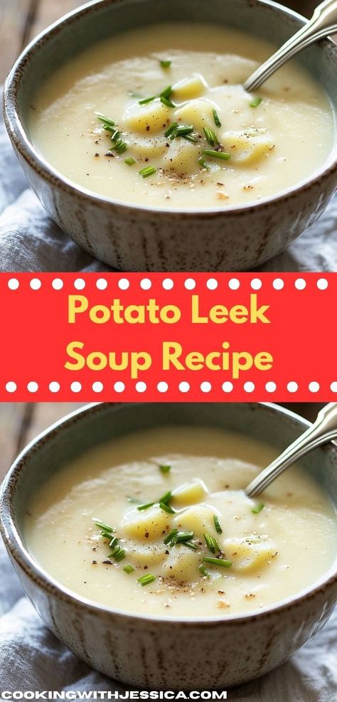 Craving something warm and satisfying? This Potato Leek Soup is a delicious blend of creamy potatoes and leeks that your family will love. Enjoy a healthy soup recipe that’s quick to whip up any night. Potato Leek Soup Recipe, Leeks Soup Recipes, Recipes Potato, Comfort Soup Recipes, Delicious Soups, Serving Ideas, Potato Leek, Healthy Soups, Potato Leek Soup