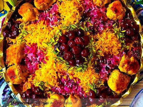 Acotar Food, Albaloo Polo, Kabab Koobideh, Fancy Rice, Cherry Rice, Food Iranian, Zereshk Polo, Persian Food Iranian Cuisine, Persian Chicken