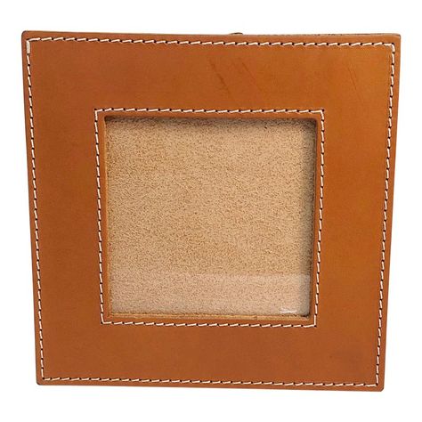 Leather Mirror Frame, Leather Frames Picture, Big Photo Frames, Vintage Square Frame, Western Picture Frames, Leather Picture Frames, Unique Picture Frames, Leather Inspiration, Glass Photo Frames