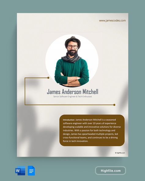 Personal Bio Template - Word | Google Docs - Highfile Biography Template, Personal Biography, Timeline Format, Bio Template, Personal Bio, Writing A Biography, Organizing Your Life, Best Biographies, Professional Networking