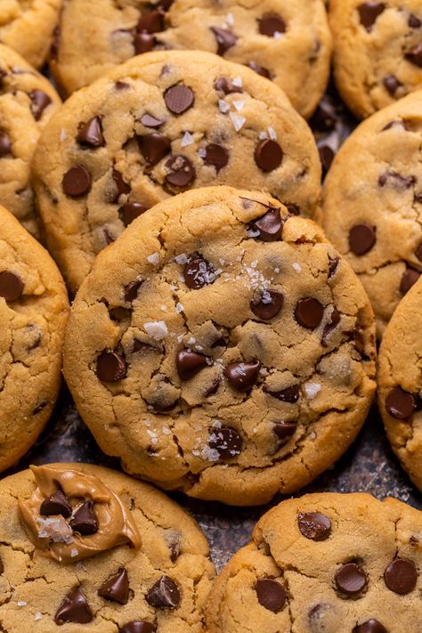 Sugar Free Peanut Butter, Baker By Nature, Mini Chocolate Chip Cookies, Vegan Chocolate Chip Cookies, Peanut Butter Chocolate Chip Cookies, Butter Cookies Recipe, Peanut Butter Cookie Recipe, Peanut Butter Chips, Peanut Butter Chocolate Chip