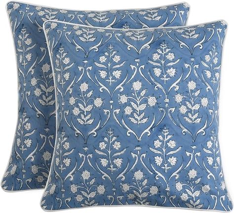 Amazon.com: Ridhi Block Print Cotton Throw Pillow Covers for Decorative Couch Pillows for Living Room, Chic Boho Cute Outdoor Valentine Pillows Covers Gifts Baby Blue 18x18 Inches : Home & Kitchen Decorative Couch Pillows, Valentine Pillows, Living Room Chic, Preppy Pillows, Pillows For Living Room, Outdoor Thanksgiving, Thanksgiving Pillows, Valentines Pillows, Decorative Pillows Couch