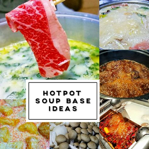 Hotpot Soup Base Ideas (for the upcoming STEAMBOAT FESTIVAL) - eckitchensg Asian Hot Pot Recipe, Soup Base Recipe, Broth Fondue Recipes, Chinese Hotpot, Hot Pot Recipe, Base Ideas, Soup Base, Shabu Shabu, Asian Soup