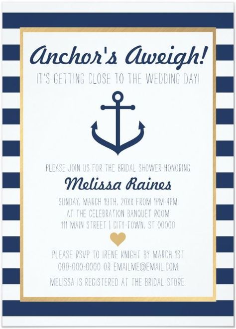 Nautical Themed Bridal Shower Ideas, Beach Bridal Shower Theme, Themes For Bridal Showers, Nautical Bridal Shower Ideas, Lake Theme Wedding, Nautical Theme Bridal Shower, Bridal Quotes, Nautical Bridal Shower, Zazzle Wedding Invitations