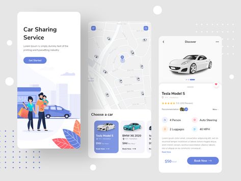 Car Service App, Car Sharing App, Driver App, Car App, Car Ui, Taxi App, App Interface Design, Booking App, Tesla Car