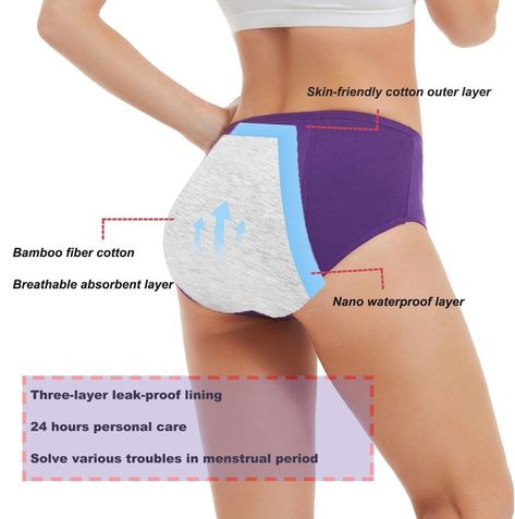 These menstrual underwear are made for menstrual cycles, postpartum hemorrhage, urinary incontinence and bladder leakage. These high-waist woman's cotton menstrual underwear can also provide moderate abdominal support, and are suitable for postpartum recovery. They give additional protection for avoiding embarrassing stains on pants or sheets, and bring you comfort day and night. #period_panties #menstrual #leakproof #postpartum Postpartum Hemorrhage, Bladder Leakage, Best Chest Workout, Menstrual Period, Period Panties, Postpartum Recovery, Chest Workout, Slim Design, Leak Proof