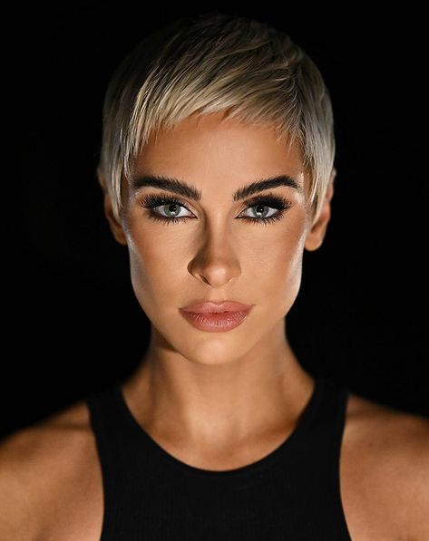 Long Hair Shaved Sides, Ellie Gonsalves, Asymmetrical Pixie Haircut, Curly Mohawk Hairstyles, Messy Pixie Haircut, Best Short Hairstyles, A Dark Room, Thick Curly Hair, Short Grey Hair