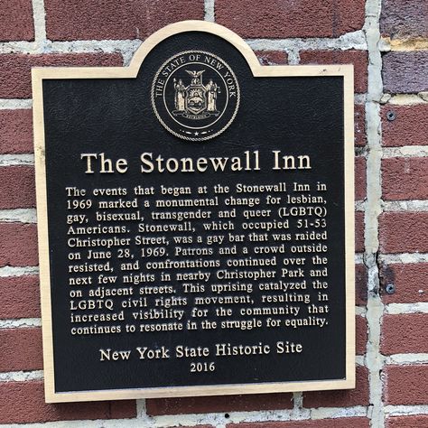 Stonewall Inn Historic Marker. New York City. Stonewall Inn, My Future Wife, Stonewall Riots, Pride Quotes, Gay History, Civil Rights Movement, Future Wife, My Future, Lgbtq Pride