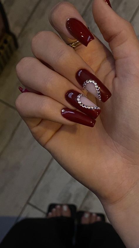 Red Nail Art Ideas, Christmas Nails Red, Carcase Iphone, Gel X Nails, X Nails, Red Nail Art, Wow Nails, Heart Nail Art, Heart Nail