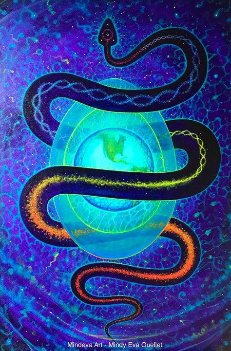 Snake Eggs, Cosmic Egg, Snake In The Grass, Metaphysical Art, Rainbow Serpent, Medical Herbs, Spiritual Artwork, Spiritual Art, Fractal Art