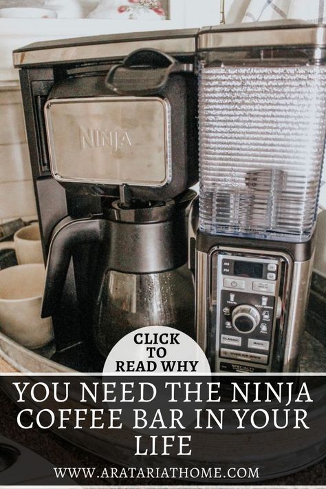 An honest review of the Ninja Coffee Bar.  Why we love it for our coffee every day. #ninjacoffeebar #coffee #morningcoffee #kitchen #kitchentool #productreview Coffee Bar Recipes, Coffee Maker Recipes, Ninja Coffee Bar Recipes, Ninja Coffee Maker, Ninja Coffee Bar, Ninja Coffee, Best Coffee Maker, Home Coffee Bar, Bar Recipes