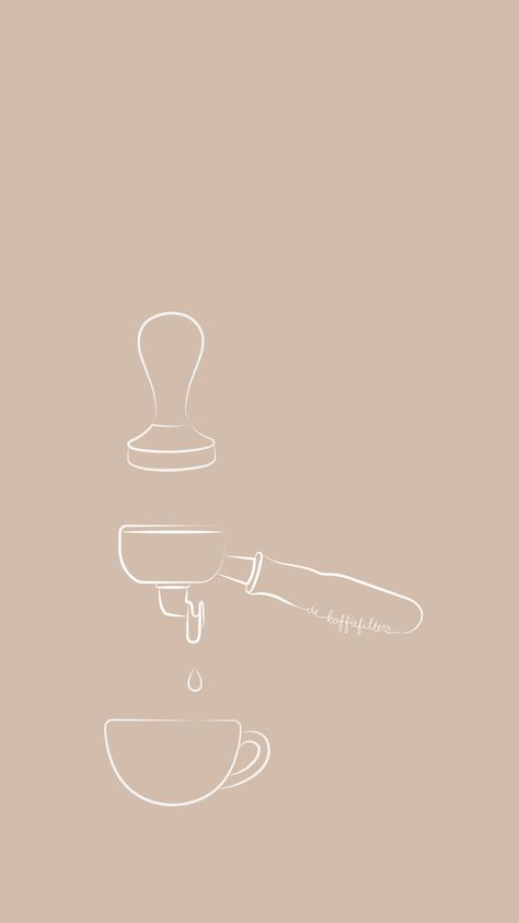 Coffee Illustration Artworks, Portafilter Tattoo, Coffee Drawing Illustration, Cute Coffee Wallpaper, Coffee Cups Aesthetic, Barista Aesthetic, Cafe Logos, Minimalism Drawing, Coffee Illustrations