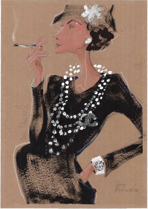 Coco Chanel, fashion illustration Art Print Chanel Artwork, Chanel Illustration, Coco Chanel Fashion, Chanel Inspired, Illustration Painting, Fashion Art Illustration, Chanel Fashion, Fashion Icon, Coco Chanel