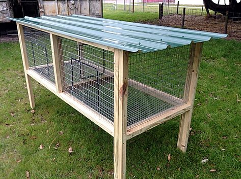 Indoor Hutch, Rabbit Cages Outdoor, Reban Ayam, Chickens Coop, Diy Rabbit Cage, Large Rabbit Hutch, Raising Rabbits For Meat, Diy Rabbit Hutch, Quail Coop