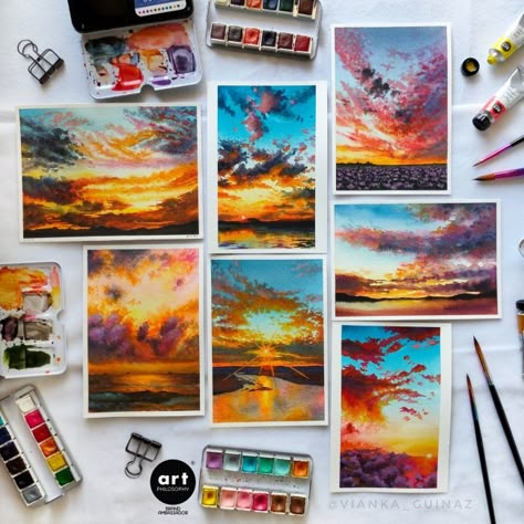 Look to the sky for inspiration – Art Philosophy® Art Philosophy Watercolor, Pencil Colour Painting, Sky Watercolor, Art Philosophy, Watercolor Sky, Everyday Art, Gouache Art, Art Painting Gallery, Watercolor Landscape Paintings