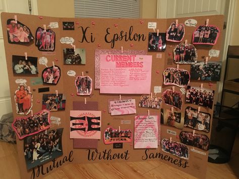 Recruitment Board Ideas, Sorority Poster Board Ideas, Trifold Project Board Ideas, Tabling Ideas Recruitment, Tri Fold Poster Board Ideas, Senior Trifold Board Ideas, Trifold Poster Board Ideas, Diy Sorority Crafts, Tabling Ideas