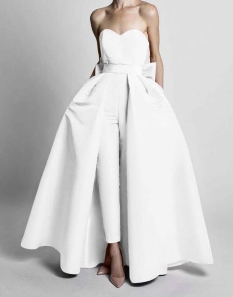 26 Sizzlin' Hot Bridal Jumpsuits for 2020 | Emmaline Bride Royal Coronation, Cape Jumpsuit, Detachable Skirt, Bridal Jumpsuit, Wedding Jumpsuit, Wedding Cape, Bridesmaid Robes, Bridal Robes, Floor Length Dresses