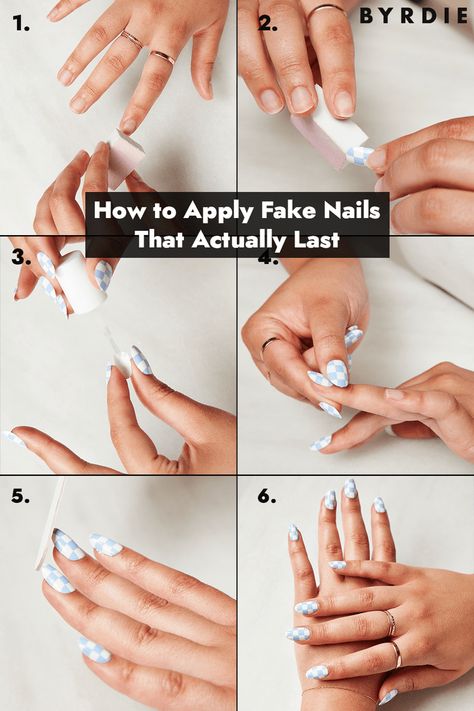 How to Apply Fake Nails at Home for Your Easiest Manicure Ever Fake Acrylic Nails, Gel French Manicure, Easy Manicure, Acrylic Nails At Home, Popular Nail Designs, Fake Nails With Glue, Nails At Home, Nail Designs Spring, Artificial Nails