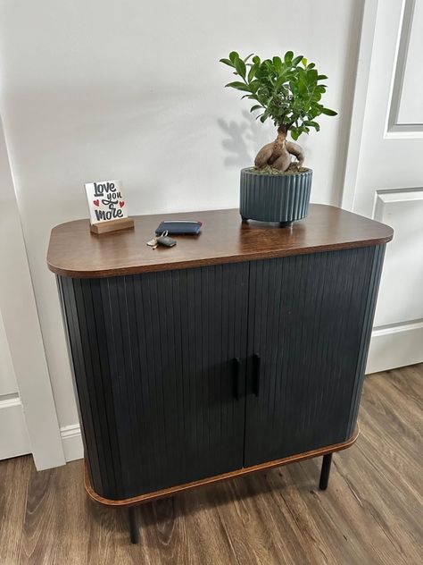 Amazon.com - 31''W Black Buffet Sideboard Cabinet with Storage, Fluted Storage Cabinet Black with Curvy Edge; Sliding Door Coffee Bar, Accent Cabinet Credenza Console Table for Living, Kitchen, Hallway - Buffets & Sideboards Black Buffet Sideboard, Black Buffet, Buffet Sideboard, Living Kitchen, Buffets & Sideboards, Kitchen Hallway, Accent Cabinet, Sideboard Cabinet, Sliding Door