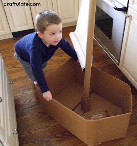 Use your empty School-Pak to hit the (imaginary) open seas! Cardboard Box Boats Diy, Cardboard Boats, Cardboard Boat Diy, How To Make A Boat Out Of Cardboard, Diy Boat Craft, Boat Box Cardboard, Cardboard Box Boat Diy, Cardboard Box Boat, Making A Boat Out Of Cardboard