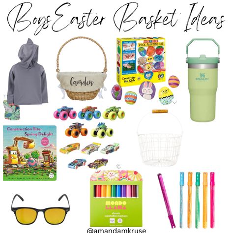 Easter basket, Easter basket ideas, boys easter basket ideas, Easter basket gift ideas for kids Easter Basket Gifts, Boys Easter Basket, Basket Gifts, Construction For Kids, Easter Basket Ideas, Kids Easter Basket, Easter Gifts For Kids, Washable Markers, Easter Gift Baskets