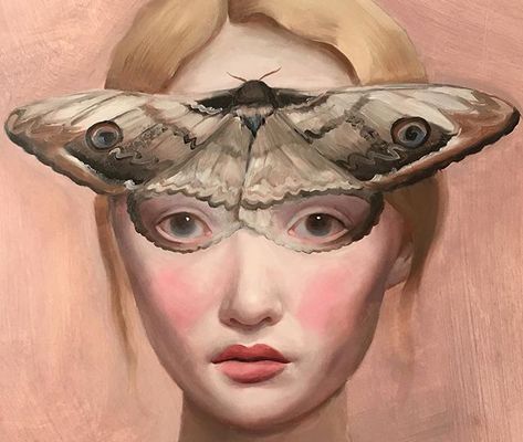 Moth Mask, Surreal Flowers, Moth Art, Saint Paul Mn, Movie Prints, Lowbrow Art, Surrealism Painting, Identity Art, Pop Surrealism